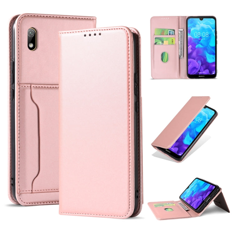 For Huawei Honor 8S / Y5 (2019) Strong Magnetism Liquid Feel Horizontal Flip Leather Case with Holder & Card Slots & Wallet