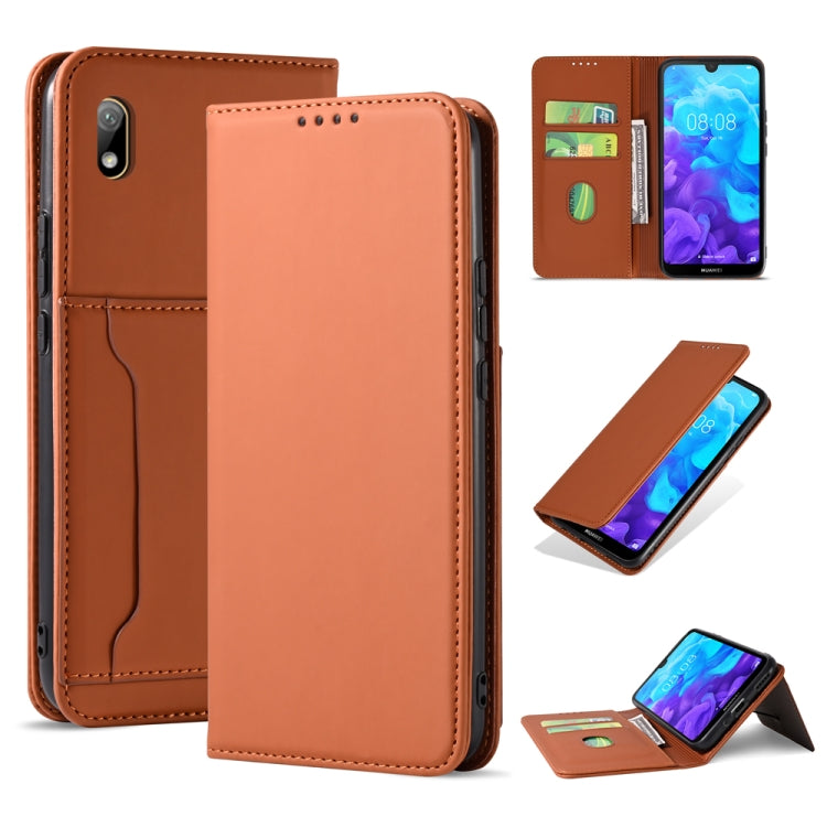 For Huawei Honor 8S / Y5 (2019) Strong Magnetism Liquid Feel Horizontal Flip Leather Case with Holder & Card Slots & Wallet