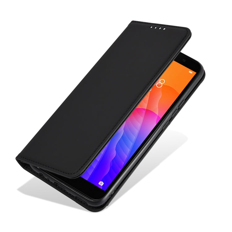 For Huawei Y5P / Honor 9S Strong Magnetism Liquid Feel Horizontal Flip Leather Case with Holder & Card Slots & Wallet