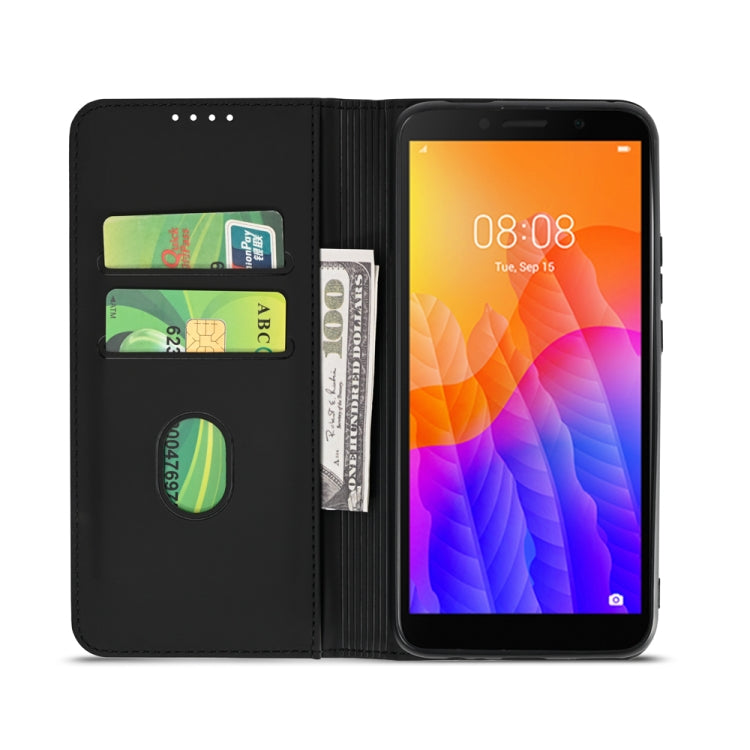 For Huawei Y5P / Honor 9S Strong Magnetism Liquid Feel Horizontal Flip Leather Case with Holder & Card Slots & Wallet