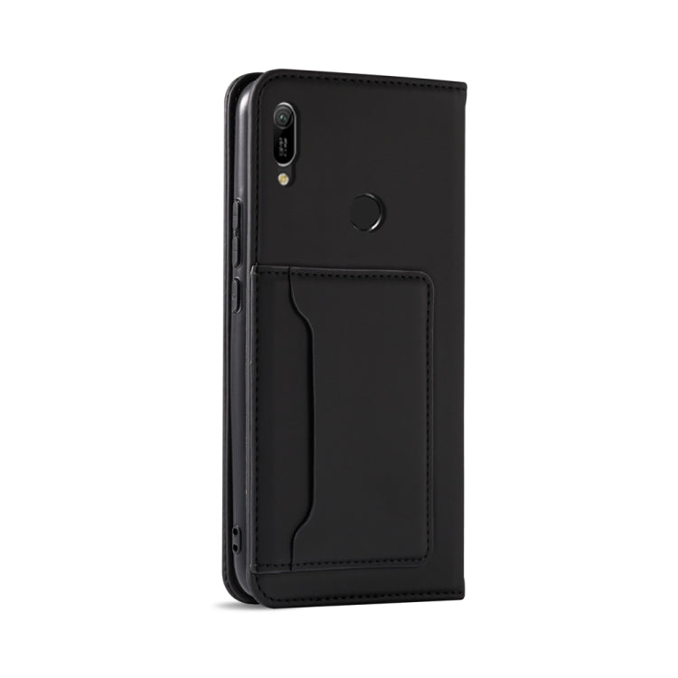For Huawei Y6(2019) / Honor 8A Strong Magnetism Liquid Feel Horizontal Flip Leather Case with Holder & Card Slots & Wallet