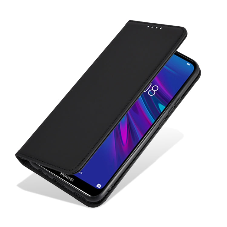 For Huawei Y6(2019) / Honor 8A Strong Magnetism Liquid Feel Horizontal Flip Leather Case with Holder & Card Slots & Wallet