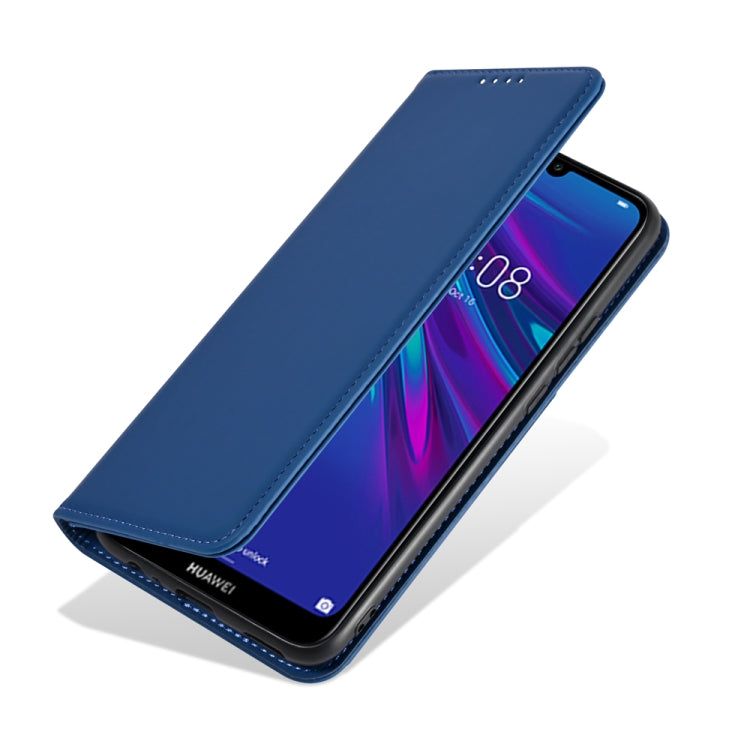 For Huawei Y6(2019) / Honor 8A Strong Magnetism Liquid Feel Horizontal Flip Leather Case with Holder & Card Slots & Wallet
