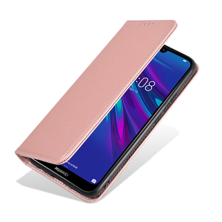 For Huawei Y6(2019) / Honor 8A Strong Magnetism Liquid Feel Horizontal Flip Leather Case with Holder & Card Slots & Wallet