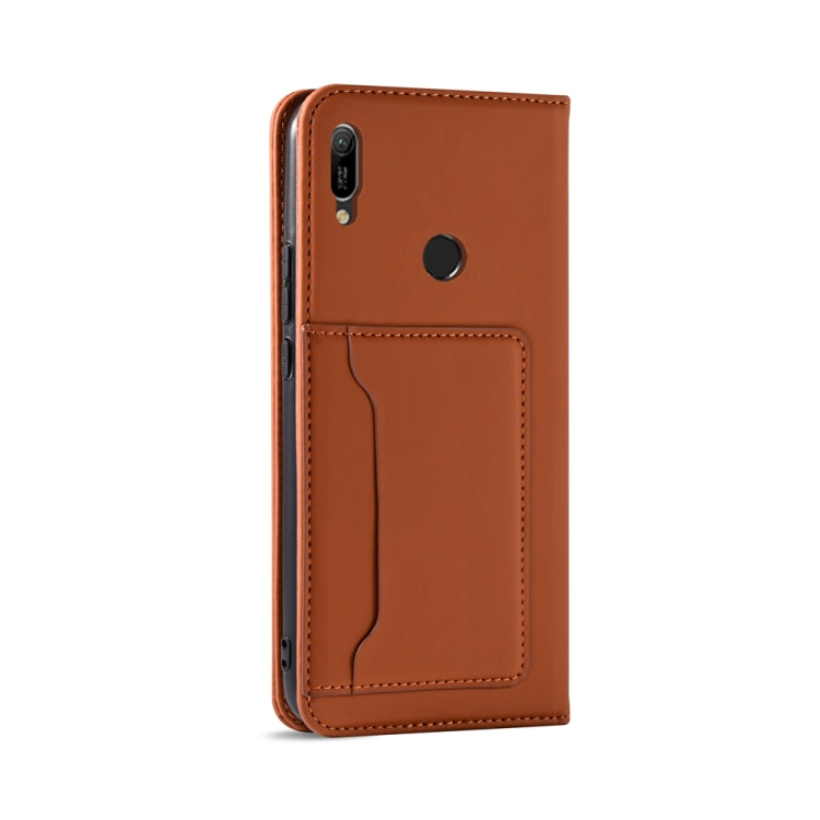 For Huawei Y6(2019) / Honor 8A Strong Magnetism Liquid Feel Horizontal Flip Leather Case with Holder & Card Slots & Wallet