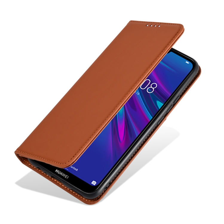 For Huawei Y6(2019) / Honor 8A Strong Magnetism Liquid Feel Horizontal Flip Leather Case with Holder & Card Slots & Wallet