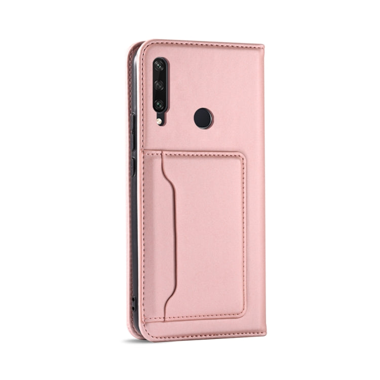 For Huawei Y6P Strong Magnetism Liquid Feel Horizontal Flip Leather Case with Holder & Card Slots & Wallet
