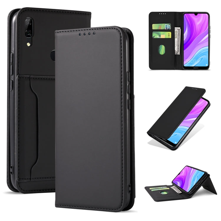 For Huawei Y7 (2019) / Y7 Prime (2019) Strong Magnetism Liquid Feel Horizontal Flip Leather Case with Holder & Card Slots & Wallet