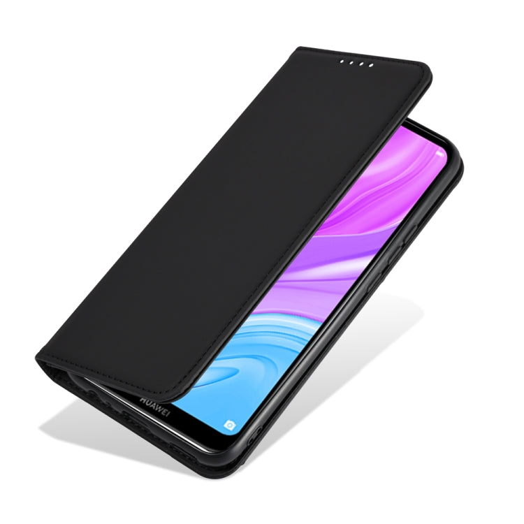 For Huawei Y7 (2019) / Y7 Prime (2019) Strong Magnetism Liquid Feel Horizontal Flip Leather Case with Holder & Card Slots & Wallet