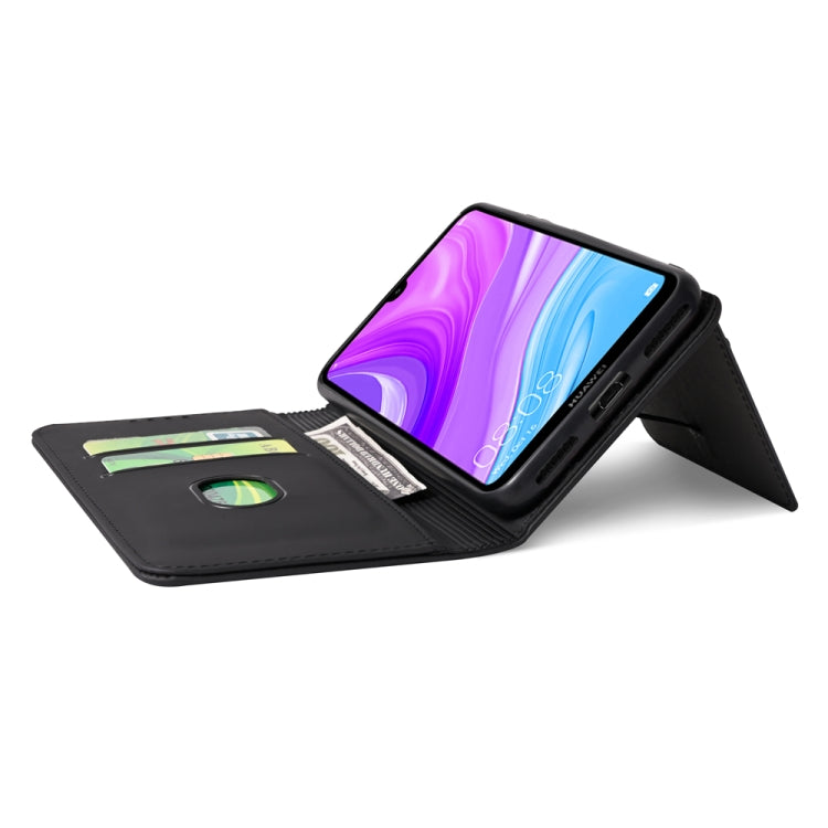 For Huawei Y7 (2019) / Y7 Prime (2019) Strong Magnetism Liquid Feel Horizontal Flip Leather Case with Holder & Card Slots & Wallet