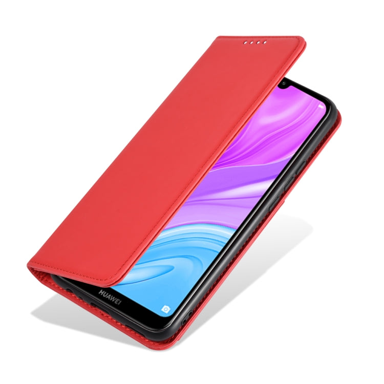For Huawei Y7 (2019) / Y7 Prime (2019) Strong Magnetism Liquid Feel Horizontal Flip Leather Case with Holder & Card Slots & Wallet