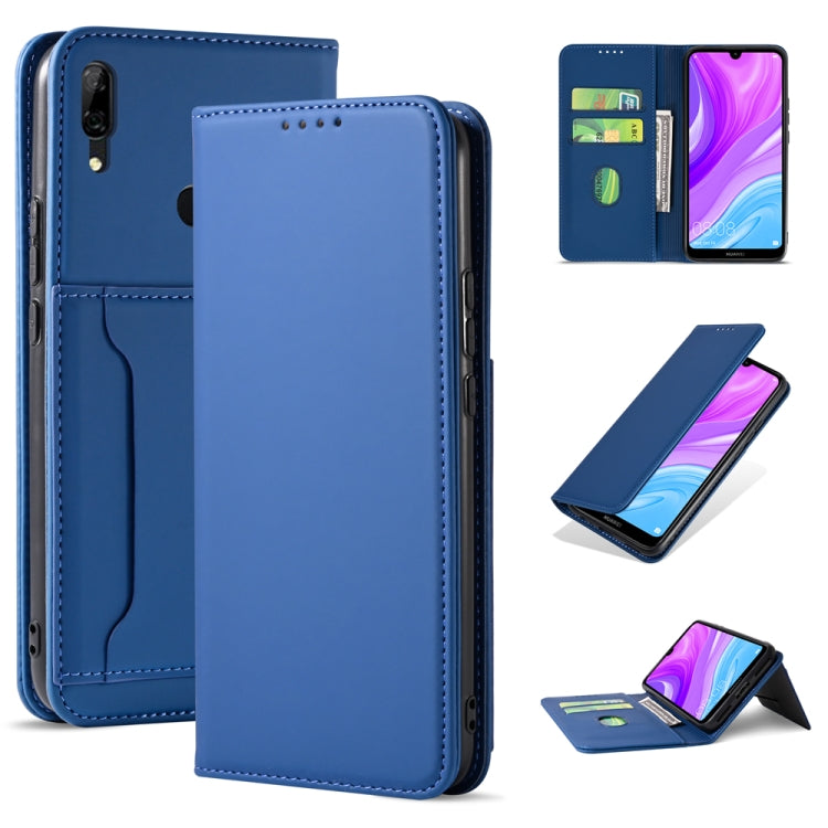 For Huawei Y7 (2019) / Y7 Prime (2019) Strong Magnetism Liquid Feel Horizontal Flip Leather Case with Holder & Card Slots & Wallet