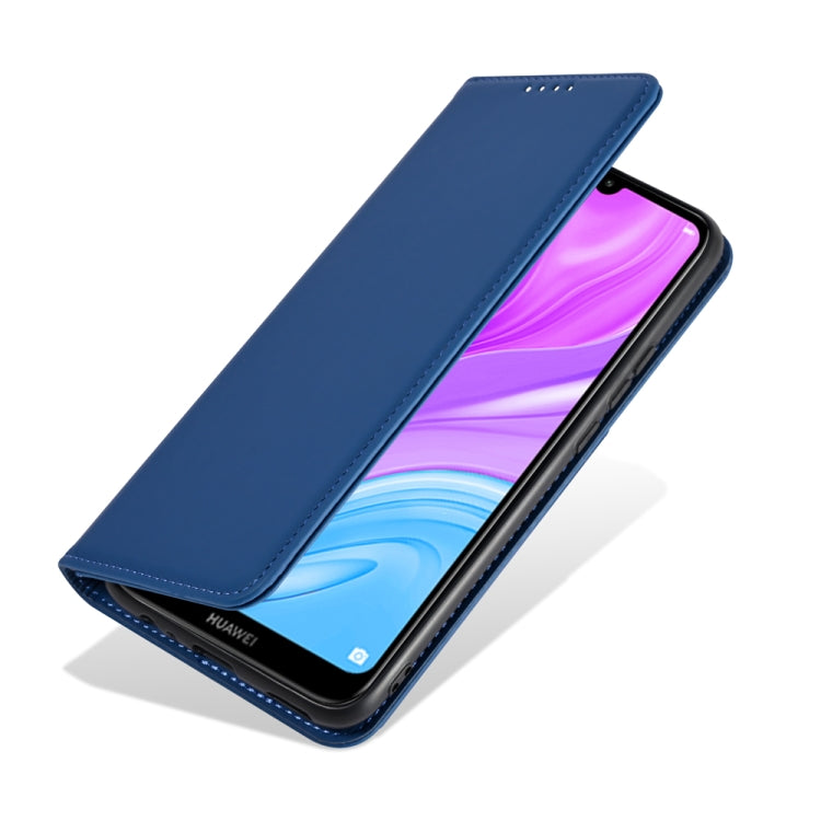 For Huawei Y7 (2019) / Y7 Prime (2019) Strong Magnetism Liquid Feel Horizontal Flip Leather Case with Holder & Card Slots & Wallet