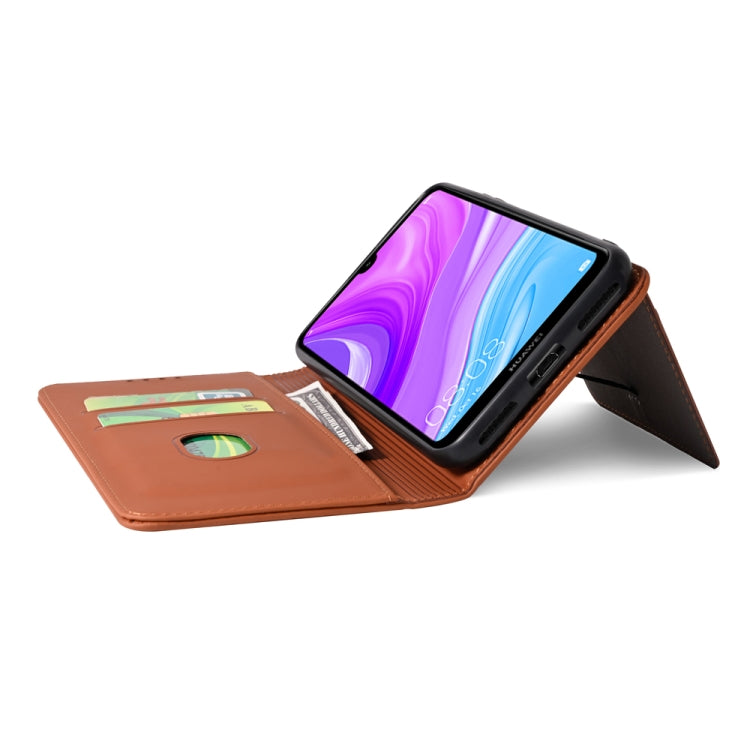 For Huawei Y7 (2019) / Y7 Prime (2019) Strong Magnetism Liquid Feel Horizontal Flip Leather Case with Holder & Card Slots & Wallet