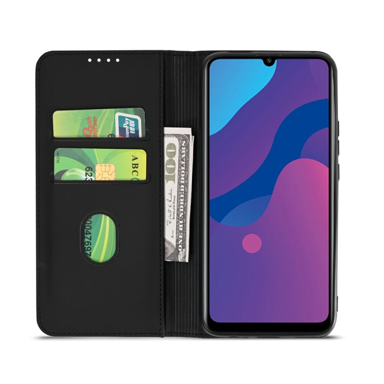 For Huawei Honor 9A Strong Magnetism Liquid Feel Horizontal Flip Leather Case with Holder & Card Slots & Wallet