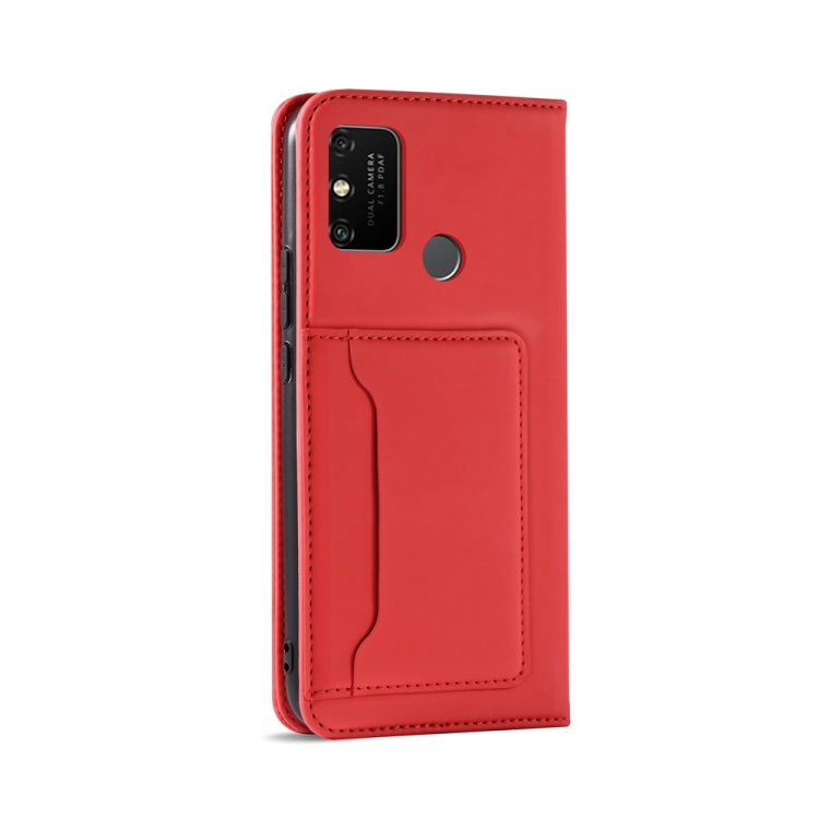 For Huawei Honor 9A Strong Magnetism Liquid Feel Horizontal Flip Leather Case with Holder & Card Slots & Wallet