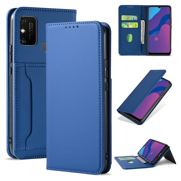 For Huawei Honor 9A Strong Magnetism Liquid Feel Horizontal Flip Leather Case with Holder & Card Slots & Wallet