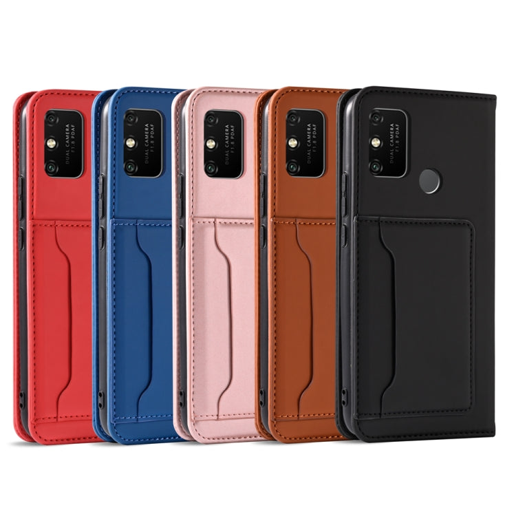 For Huawei Honor 9A Strong Magnetism Liquid Feel Horizontal Flip Leather Case with Holder & Card Slots & Wallet