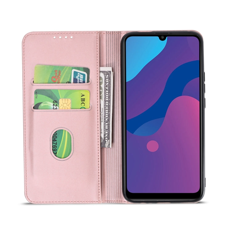 For Huawei Honor 9A Strong Magnetism Liquid Feel Horizontal Flip Leather Case with Holder & Card Slots & Wallet