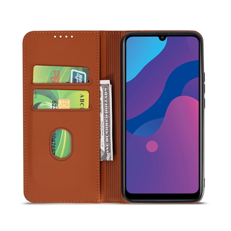 For Huawei Honor 9A Strong Magnetism Liquid Feel Horizontal Flip Leather Case with Holder & Card Slots & Wallet