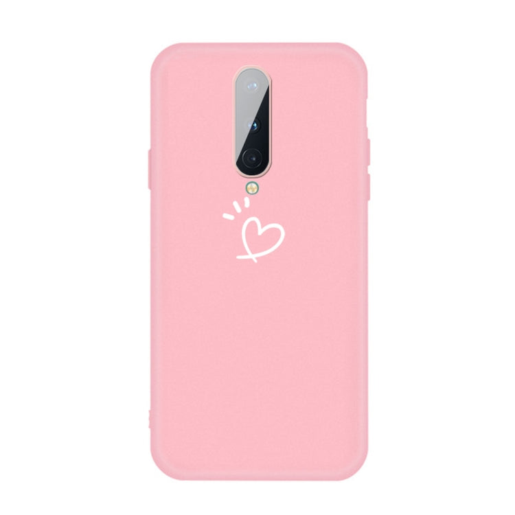 For OnePlus 8 Three Dots Love-heart Pattern Frosted TPU Protective Case
