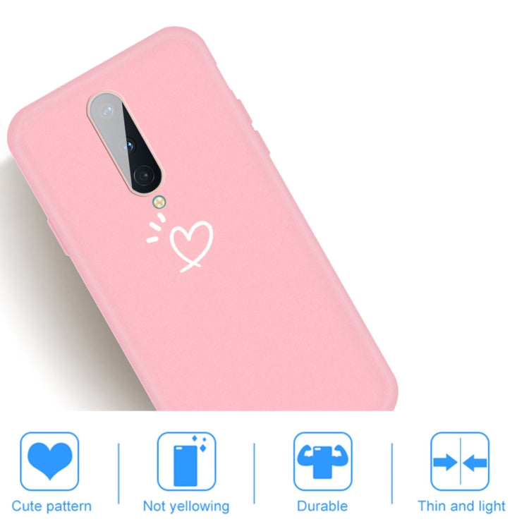 For OnePlus 8 Three Dots Love-heart Pattern Frosted TPU Protective Case
