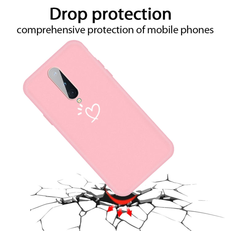 For OnePlus 8 Three Dots Love-heart Pattern Frosted TPU Protective Case