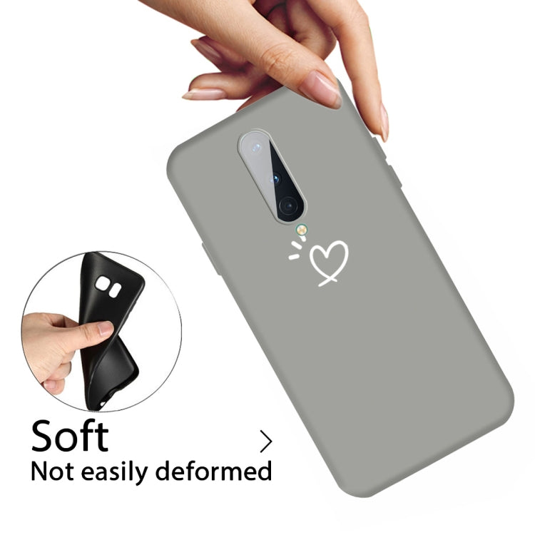For OnePlus 8 Three Dots Love-heart Pattern Frosted TPU Protective Case