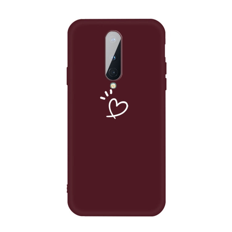 For OnePlus 8 Three Dots Love-heart Pattern Frosted TPU Protective Case