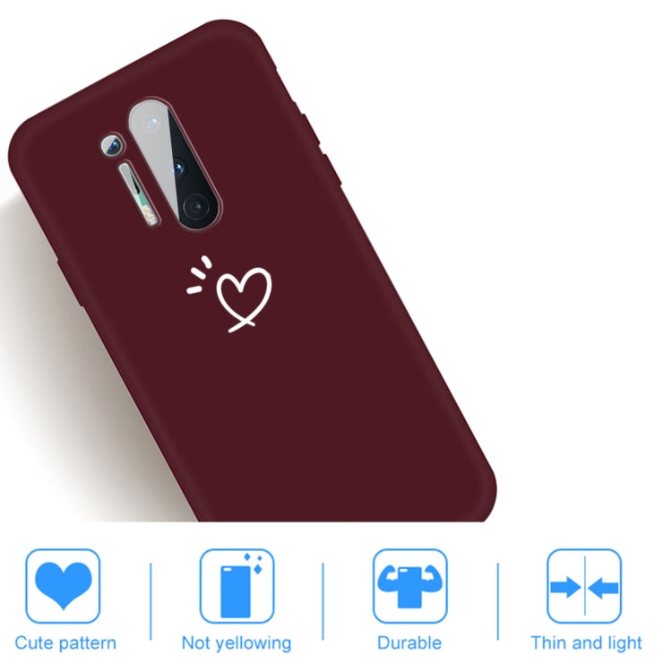 For OnePlus 8 Pro Three Dots Love-heart Pattern Frosted TPU Protective Case