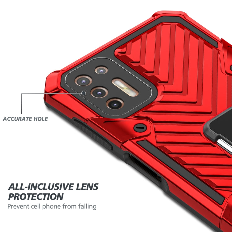 For Motorola Moto G9 Plus Cool Armor PC + TPU Shockproof Case with 360 Degree Rotation Ring Holder
