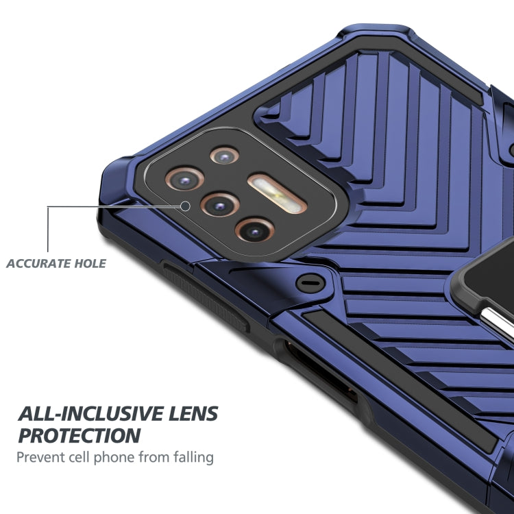 For Motorola Moto G9 Plus Cool Armor PC + TPU Shockproof Case with 360 Degree Rotation Ring Holder