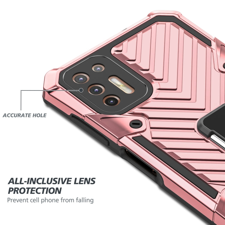 For Motorola Moto G9 Plus Cool Armor PC + TPU Shockproof Case with 360 Degree Rotation Ring Holder