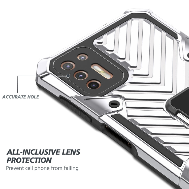 For Motorola Moto G9 Plus Cool Armor PC + TPU Shockproof Case with 360 Degree Rotation Ring Holder