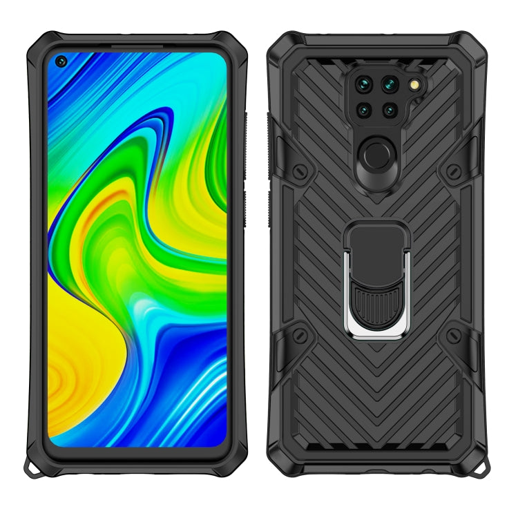 For Xiaomi Redmi Note 9 Cool Armor PC + TPU Shockproof Case with 360 Degree Rotation Ring Holder