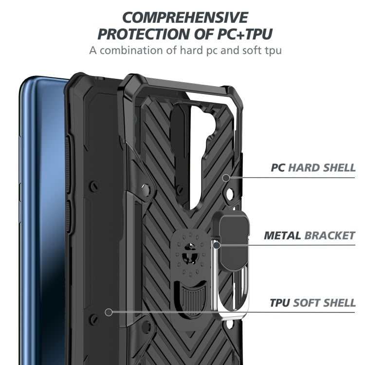 For Xiaomi Redmi Note 9 Cool Armor PC + TPU Shockproof Case with 360 Degree Rotation Ring Holder
