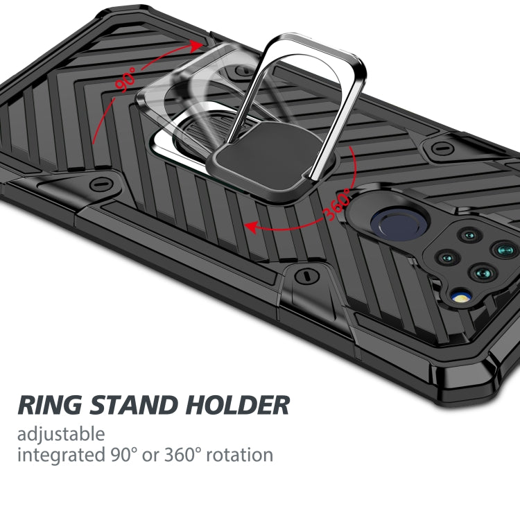 For Xiaomi Redmi Note 9 Cool Armor PC + TPU Shockproof Case with 360 Degree Rotation Ring Holder