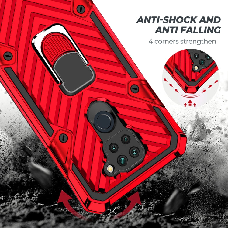 For Xiaomi Redmi Note 9 Cool Armor PC + TPU Shockproof Case with 360 Degree Rotation Ring Holder