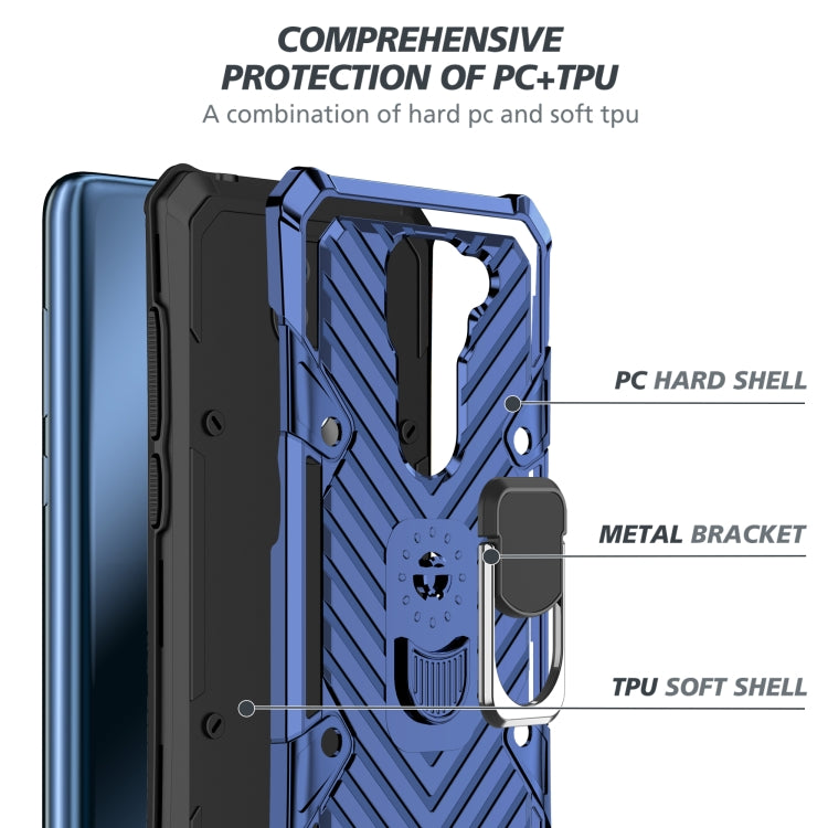 For Xiaomi Redmi Note 9 Cool Armor PC + TPU Shockproof Case with 360 Degree Rotation Ring Holder