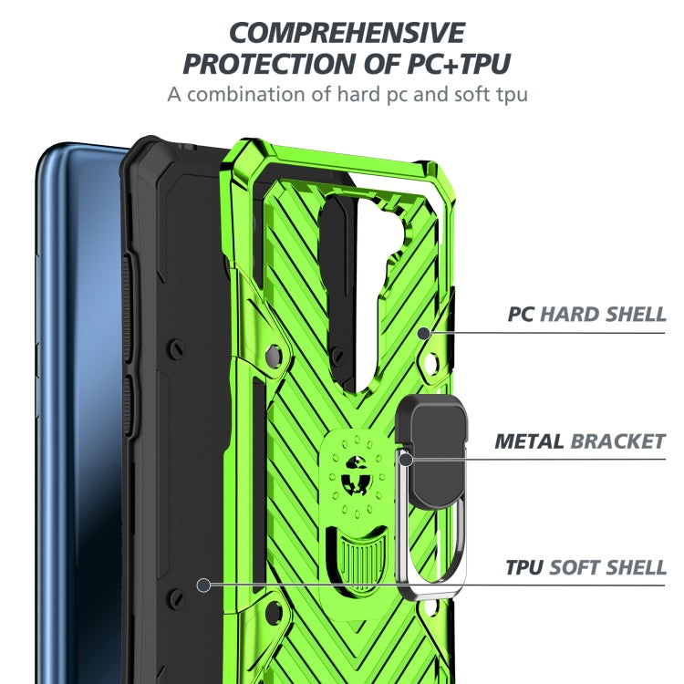 For Xiaomi Redmi Note 9 Cool Armor PC + TPU Shockproof Case with 360 Degree Rotation Ring Holder