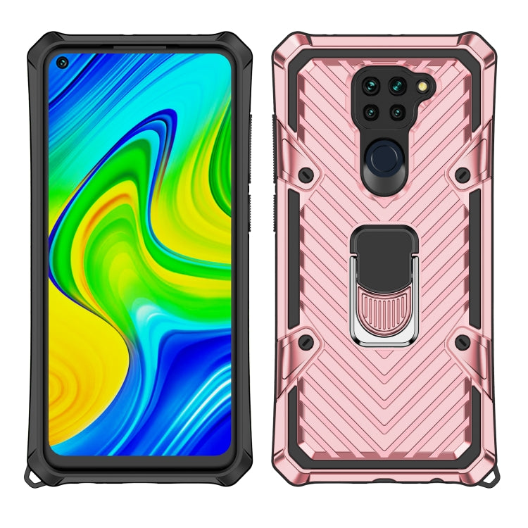 For Xiaomi Redmi Note 9 Cool Armor PC + TPU Shockproof Case with 360 Degree Rotation Ring Holder