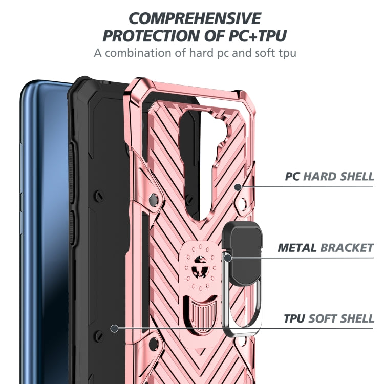 For Xiaomi Redmi Note 9 Cool Armor PC + TPU Shockproof Case with 360 Degree Rotation Ring Holder