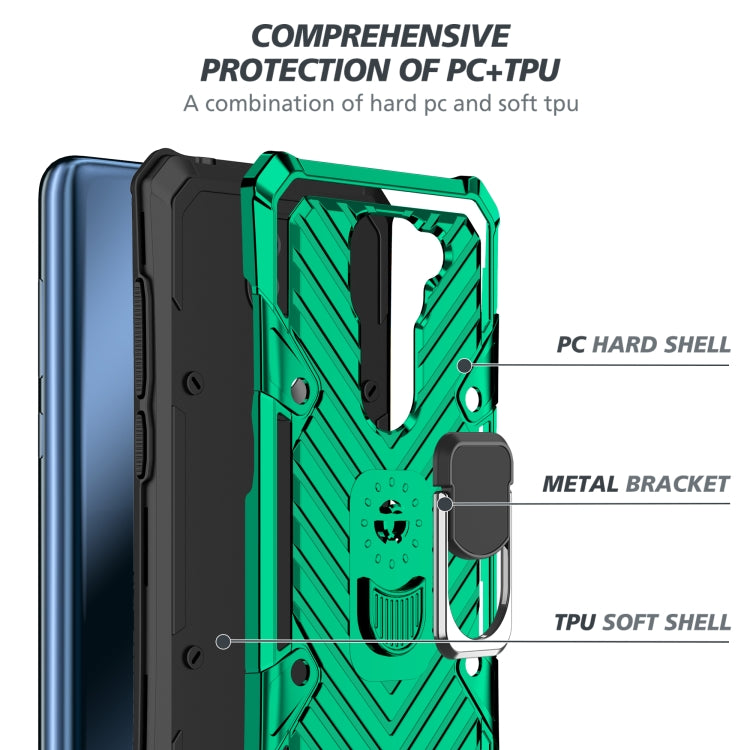 For Xiaomi Redmi Note 9 Cool Armor PC + TPU Shockproof Case with 360 Degree Rotation Ring Holder