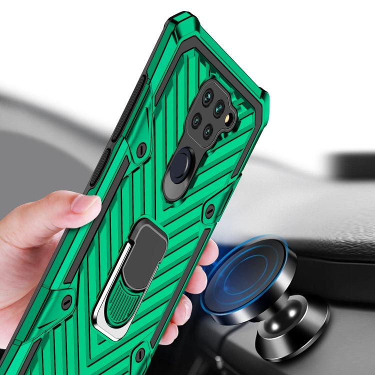 For Xiaomi Redmi Note 9 Cool Armor PC + TPU Shockproof Case with 360 Degree Rotation Ring Holder