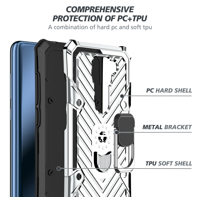 For Xiaomi Redmi Note 9 Cool Armor PC + TPU Shockproof Case with 360 Degree Rotation Ring Holder