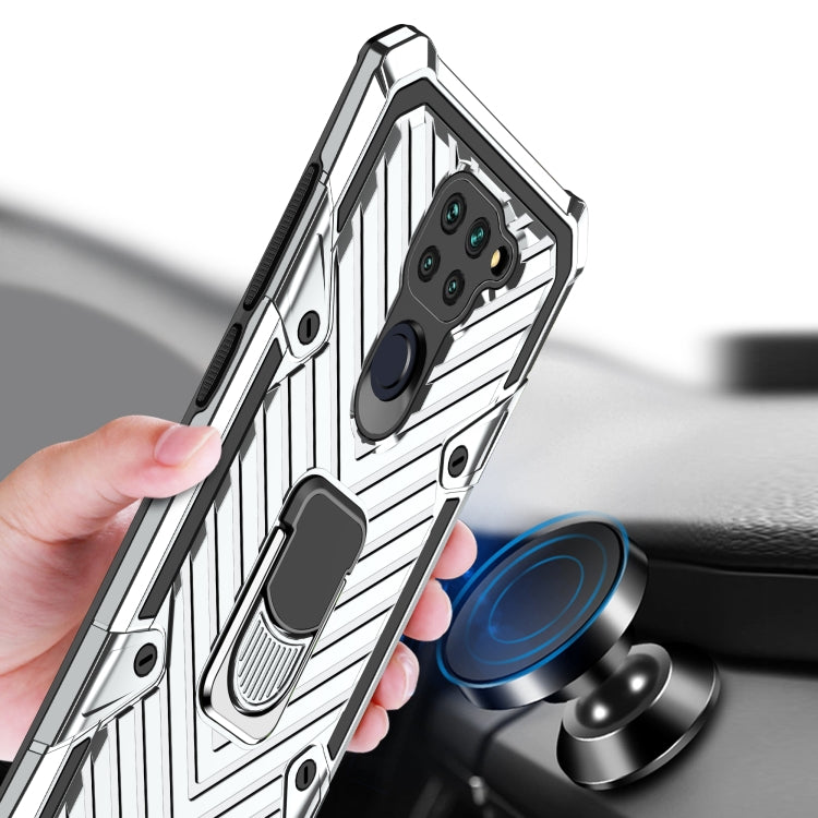 For Xiaomi Redmi Note 9 Cool Armor PC + TPU Shockproof Case with 360 Degree Rotation Ring Holder