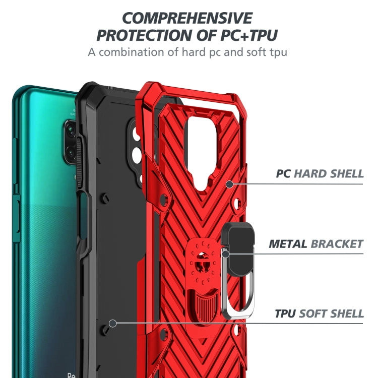 For Xiaomi Redmi Note 9S Cool Armor PC + TPU Shockproof Case with 360 Degree Rotation Ring Holder