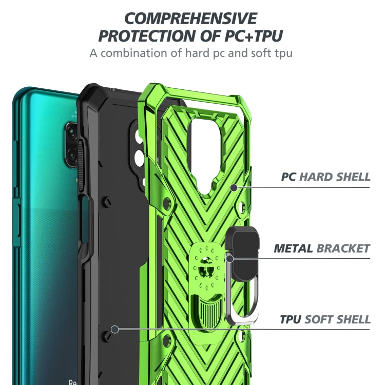 For Xiaomi Redmi Note 9S Cool Armor PC + TPU Shockproof Case with 360 Degree Rotation Ring Holder