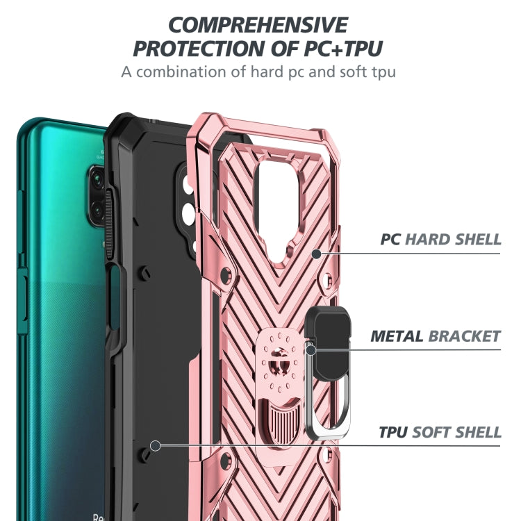 For Xiaomi Redmi Note 9S Cool Armor PC + TPU Shockproof Case with 360 Degree Rotation Ring Holder