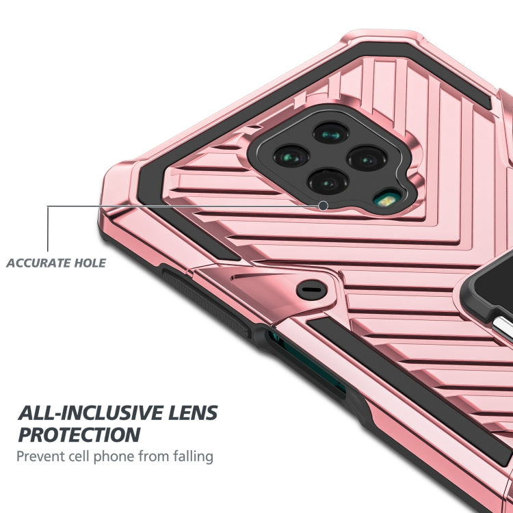 For Xiaomi Redmi Note 9S Cool Armor PC + TPU Shockproof Case with 360 Degree Rotation Ring Holder